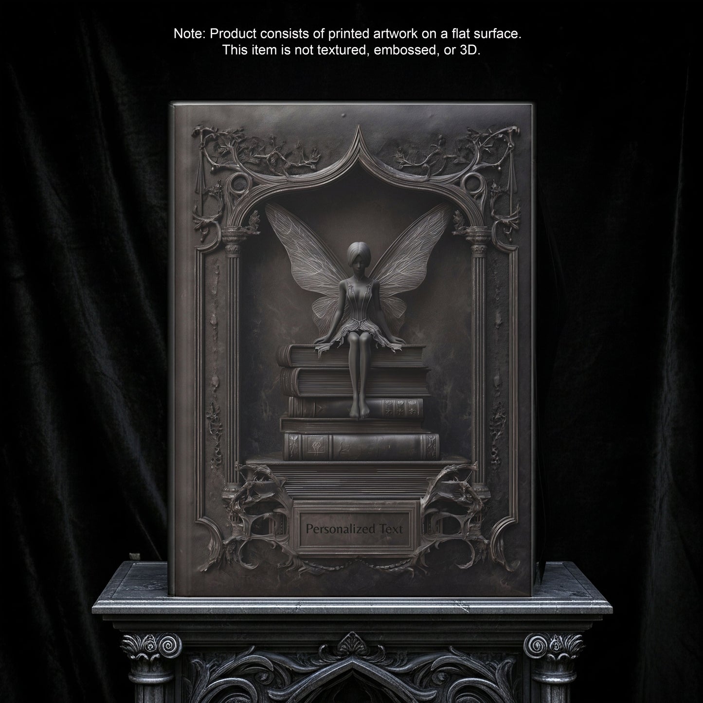 Gothic Fairy Library Journal – Dark Fantasy Book Lover Notebook with Optional Personalized Text