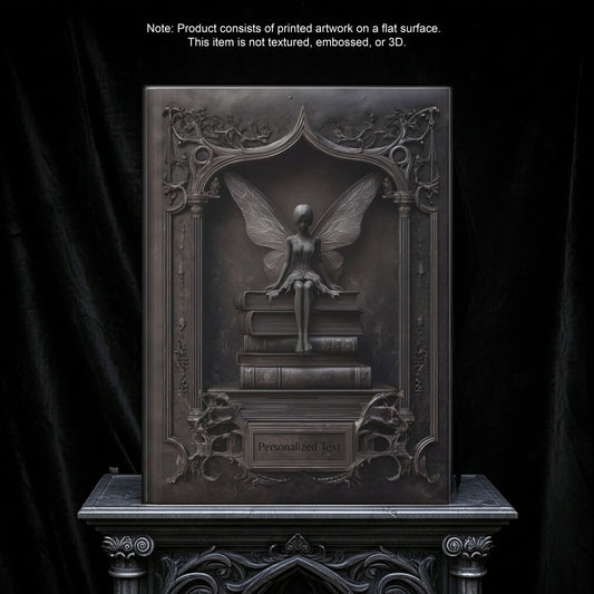 Gothic Fairy Library Journal – Dark Fantasy Book Lover Notebook with Optional Personalized Text
