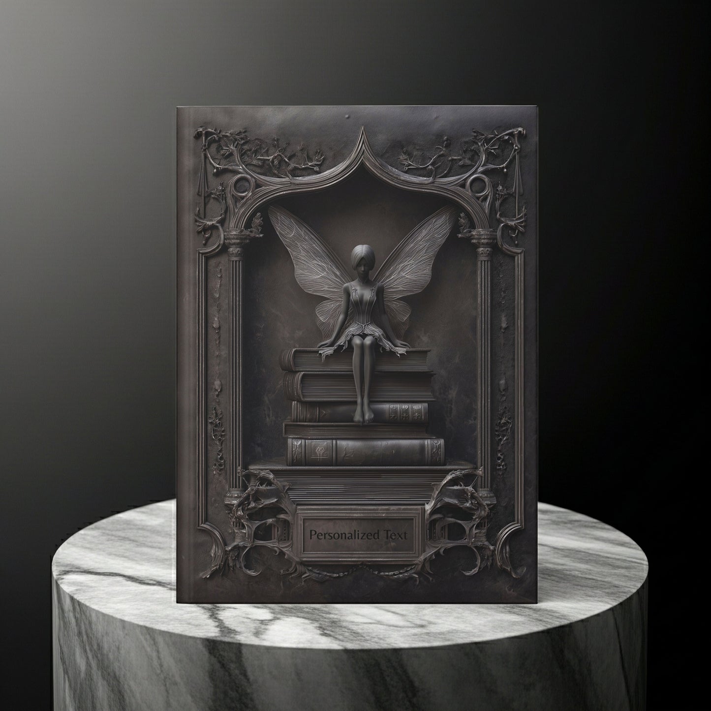 Gothic Fairy Library Journal – Dark Fantasy Book Lover Notebook with Optional Personalized Text