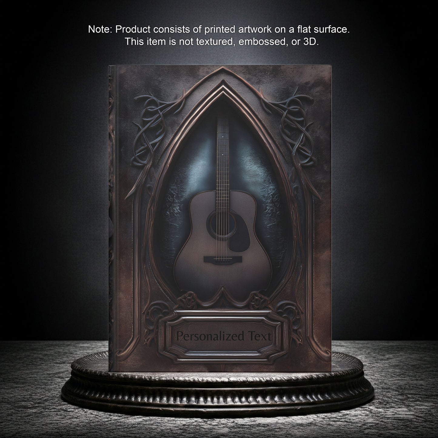 Gothic Guitar Journal – Dark Acoustic Guitar Notebook with Optional Personalized Text