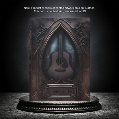 Gothic Guitar Journal – Dark Acoustic Guitar Notebook with Optional Personalized Text