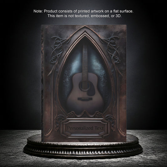 Gothic Guitar Journal – Dark Acoustic Guitar Notebook with Optional Personalized Text