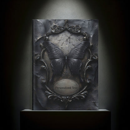 Gothic Black Butterfly Journal – Dark Fantasy Notebook with Optional Personalized Text