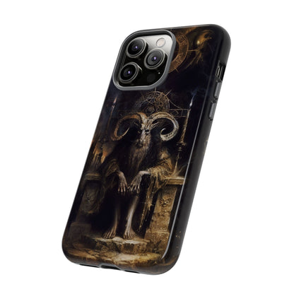 Dark Gothic Goat Demon Phone Case - Occult Horned Beast Art Design