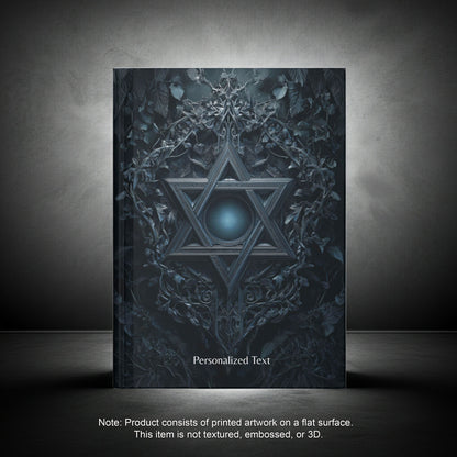 Gothic Star of David Journal, Gothic Mystical Notebook, Dark Esoteric Grimoire, Personalized Hardcover & Spiral Journal