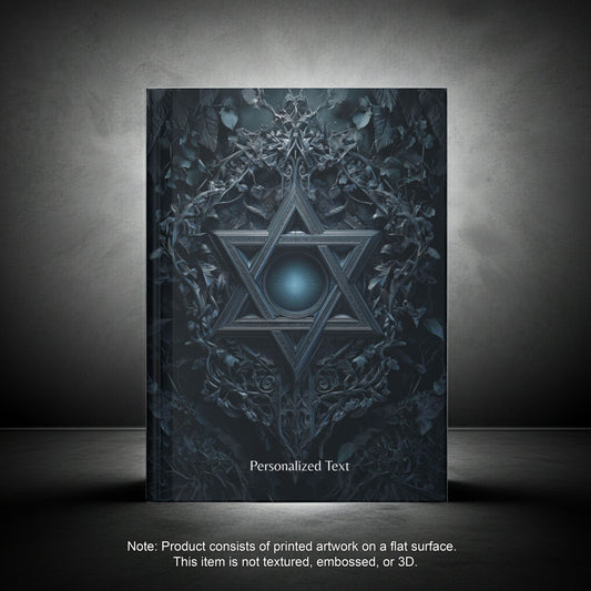 Gothic Star of David Journal, Gothic Mystical Notebook, Dark Esoteric Grimoire, Personalized Hardcover & Spiral Journal