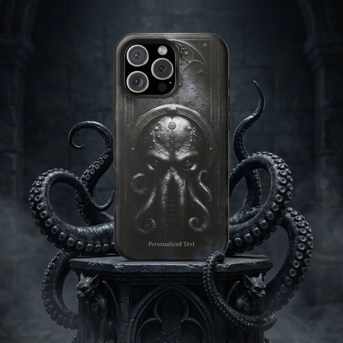 Personalized Cthulhu Phone Case, Lovecraftian Cosmic Horror Case, Gothic Eldritch Monster, iPhone Samsung Pixel Case