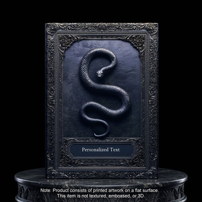 Gothic Black Snake Journal – Dark Serpent Hardcover Notebook, Occult Grimoire, Witchy Writing Journal, Personalized Gothic Gift