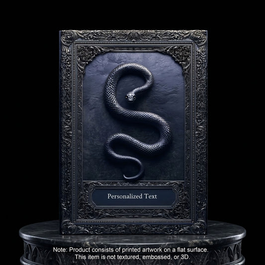 Gothic Black Snake Journal – Dark Serpent Hardcover Notebook, Occult Grimoire, Witchy Writing Journal, Personalized Gothic Gift