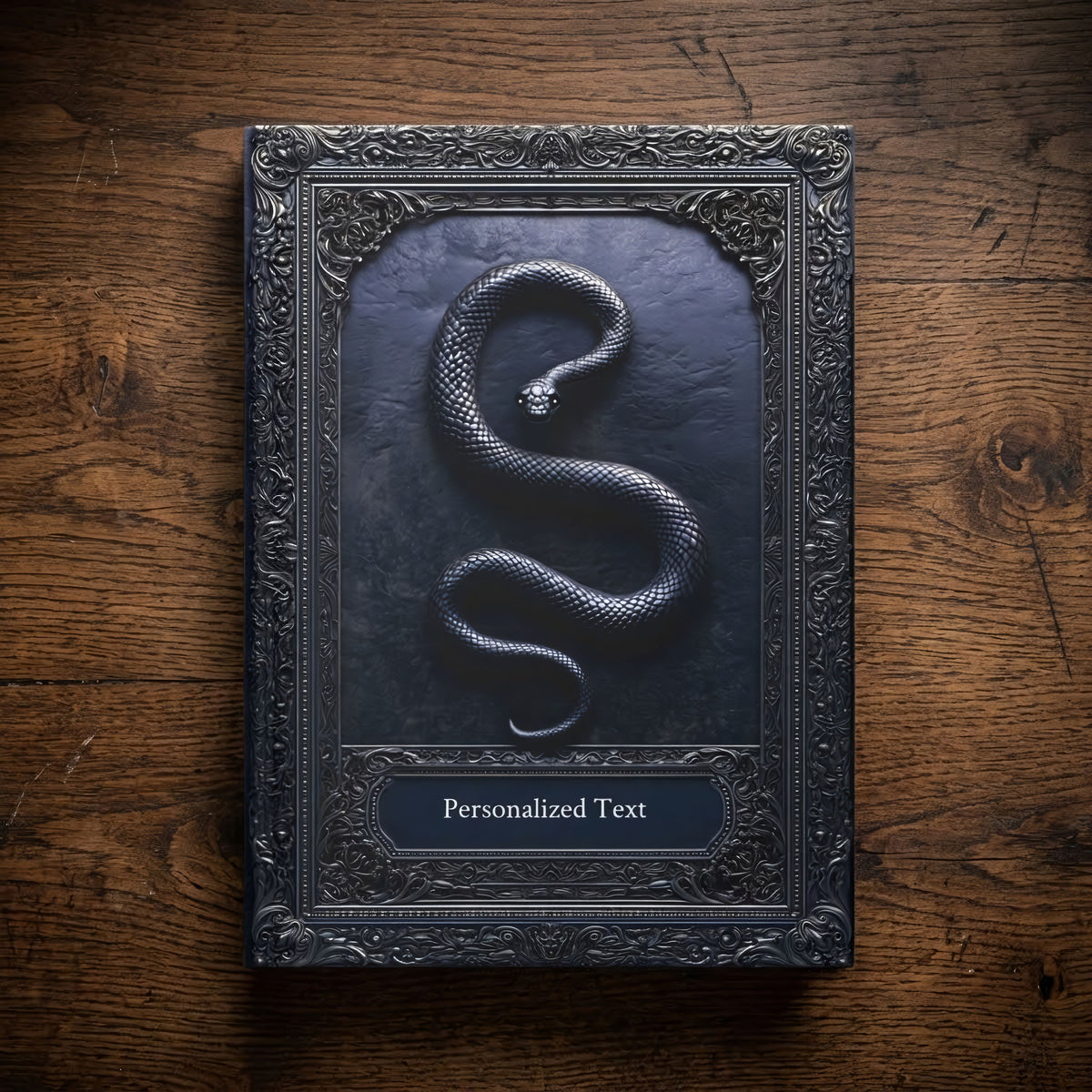 Gothic Black Snake Journal – Dark Serpent Hardcover Notebook, Occult Grimoire, Witchy Writing Journal, Personalized Gothic Gift