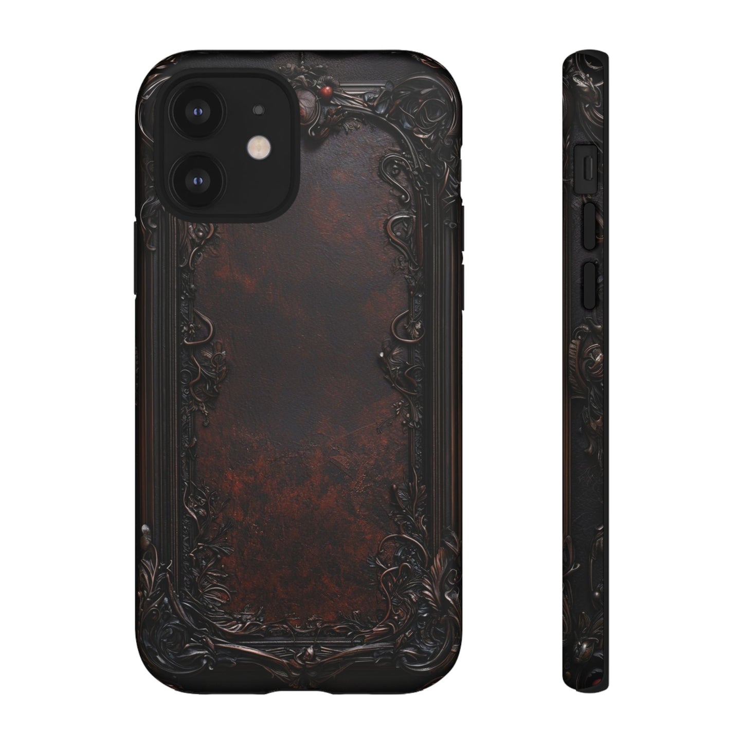 Gothic Ornate Leather-Inspired Phone Case - Dark Aesthetic Cover