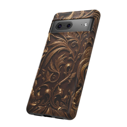 Elegant Bronze Phone Case – Victorian Floral Design for iPhone, Samsung Galaxy, and Google Pixel Devices