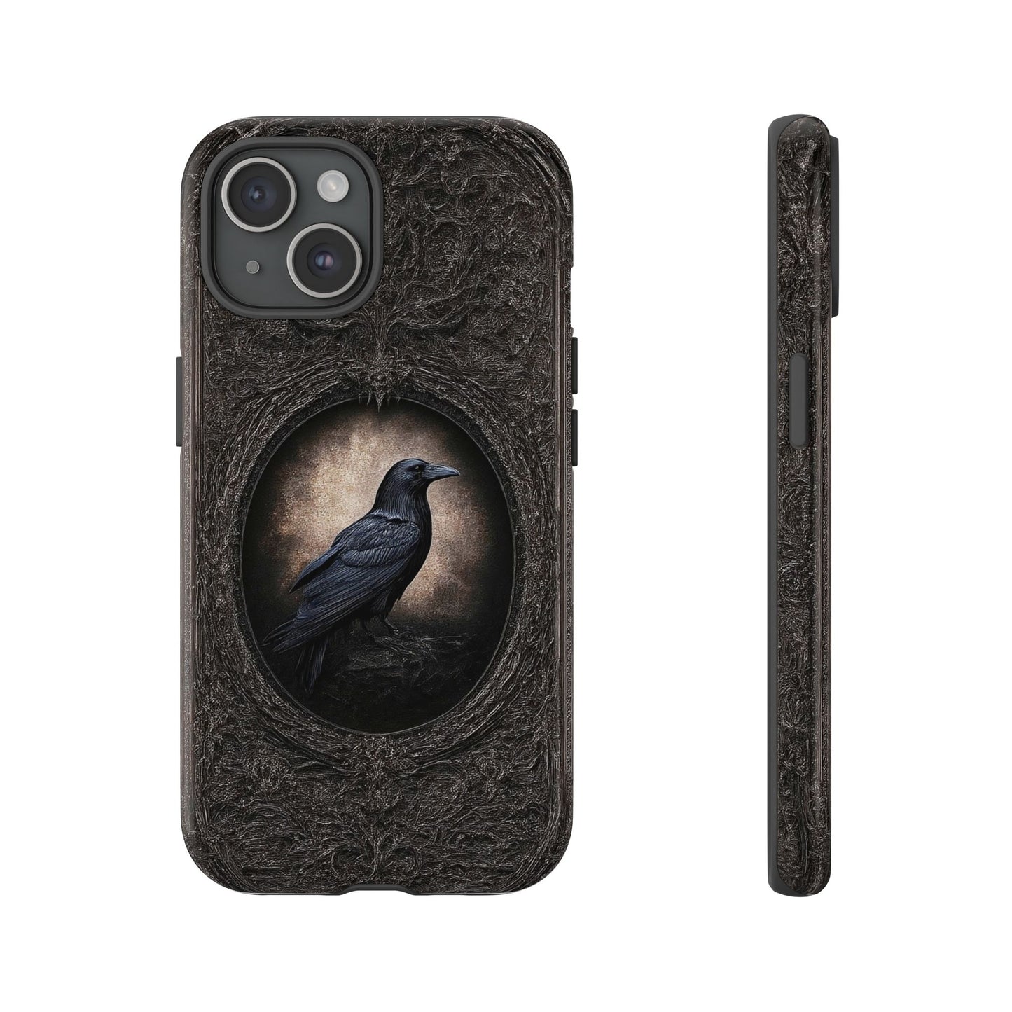Gothic Raven Phone Case - Mysterious Dark Bird Design