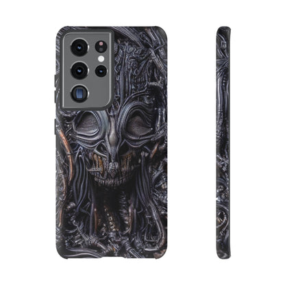 Biomechanical Horror 2 Phone Case – Futuristic Alien Horror Design for iPhone, Samsung Galaxy, and Google Pixel Devices