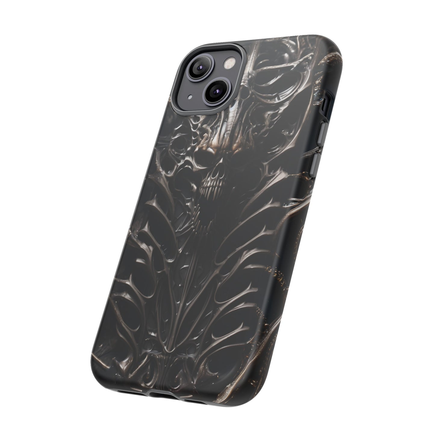 Biomechanical Horror 3 Tough Phone Case – Futuristic Alien Skull Design for iPhone, Samsung Galaxy, and Google Pixel Devices