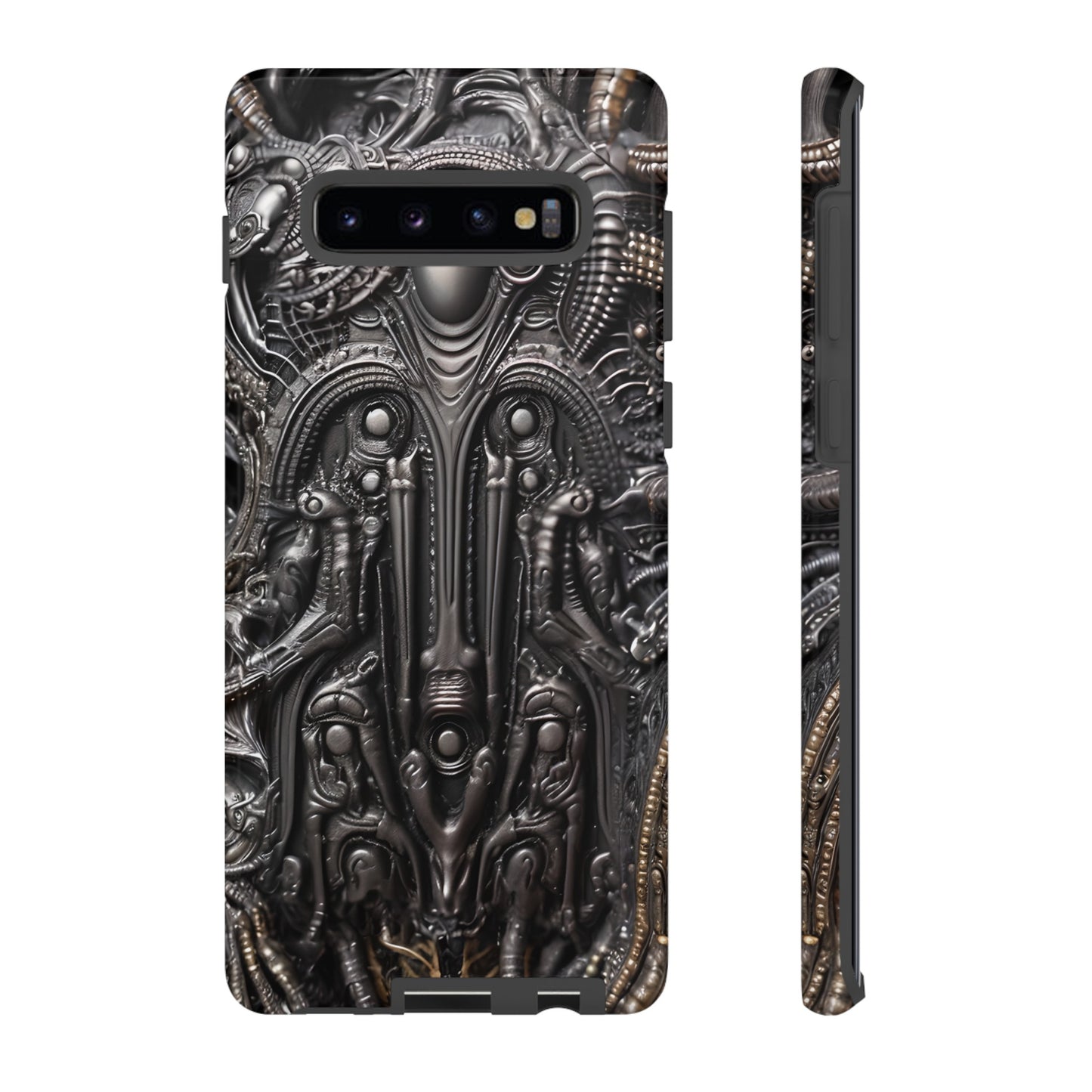 Biomechanical Horror Phone Case – Dark Sci-Fi Design for iPhone, Samsung Galaxy, Google Pixel Devices