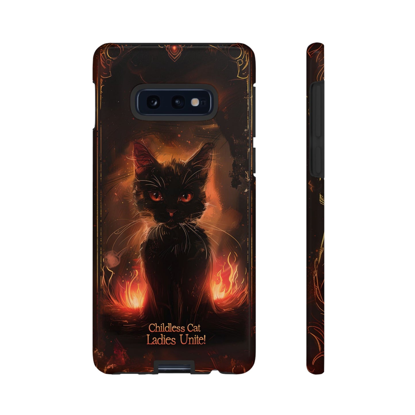 Childless Cat Ladies Unite Phone Case - Gothic Black Cat For iPhone, Samsung Galaxy, and Google Pixel Devices