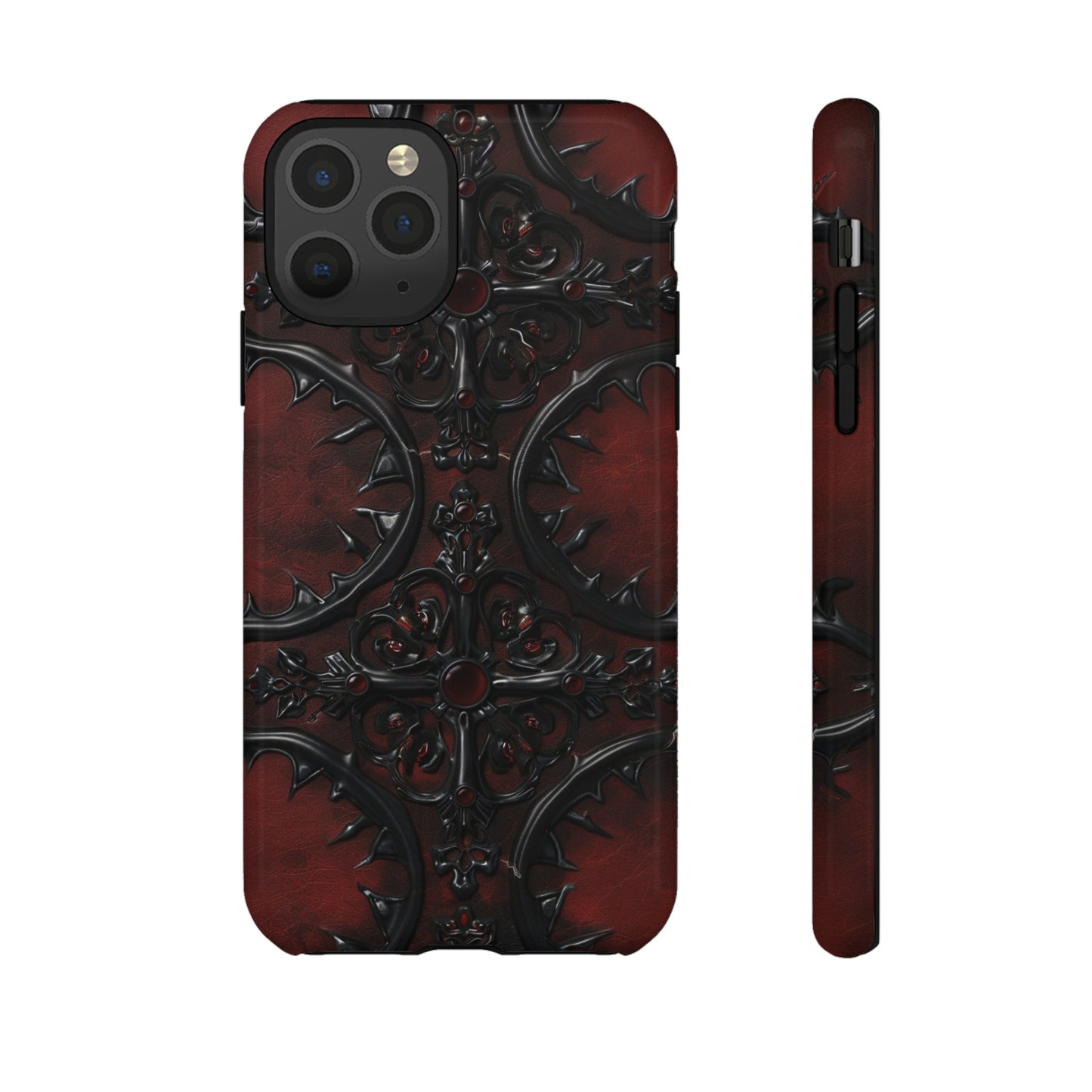 Vampiric Leather Phone Case for iPhone, Samsung Galaxy, and Google Pixel Devices - Gothic Ornate Design