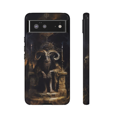 Dark Gothic Goat Demon Phone Case - Occult Horned Beast Art Design