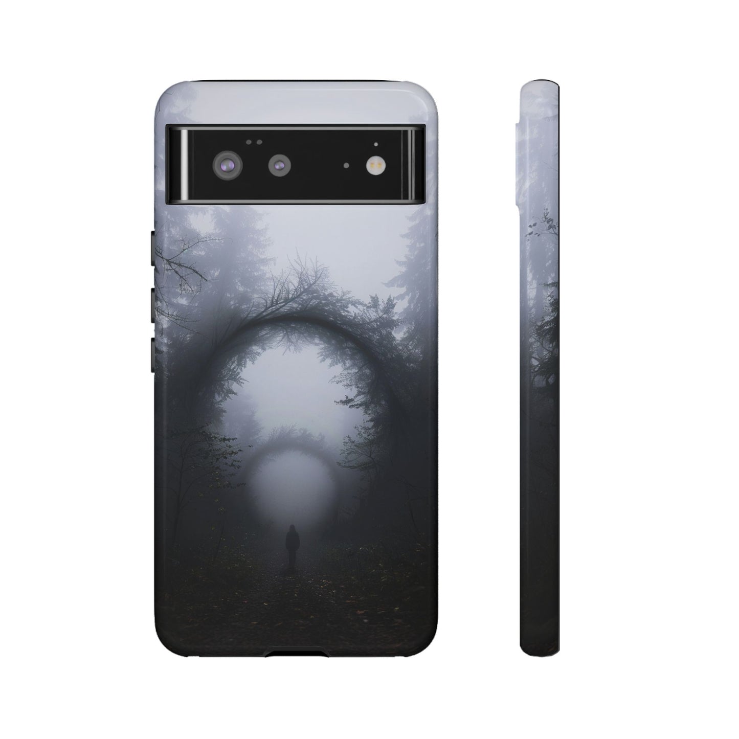 Mystical Forest Portal Phone Case - Atmospheric Foggy Path with Enchanted Tunnel For iPhone, Samsung Galaxy, and Google Pixel Devices.