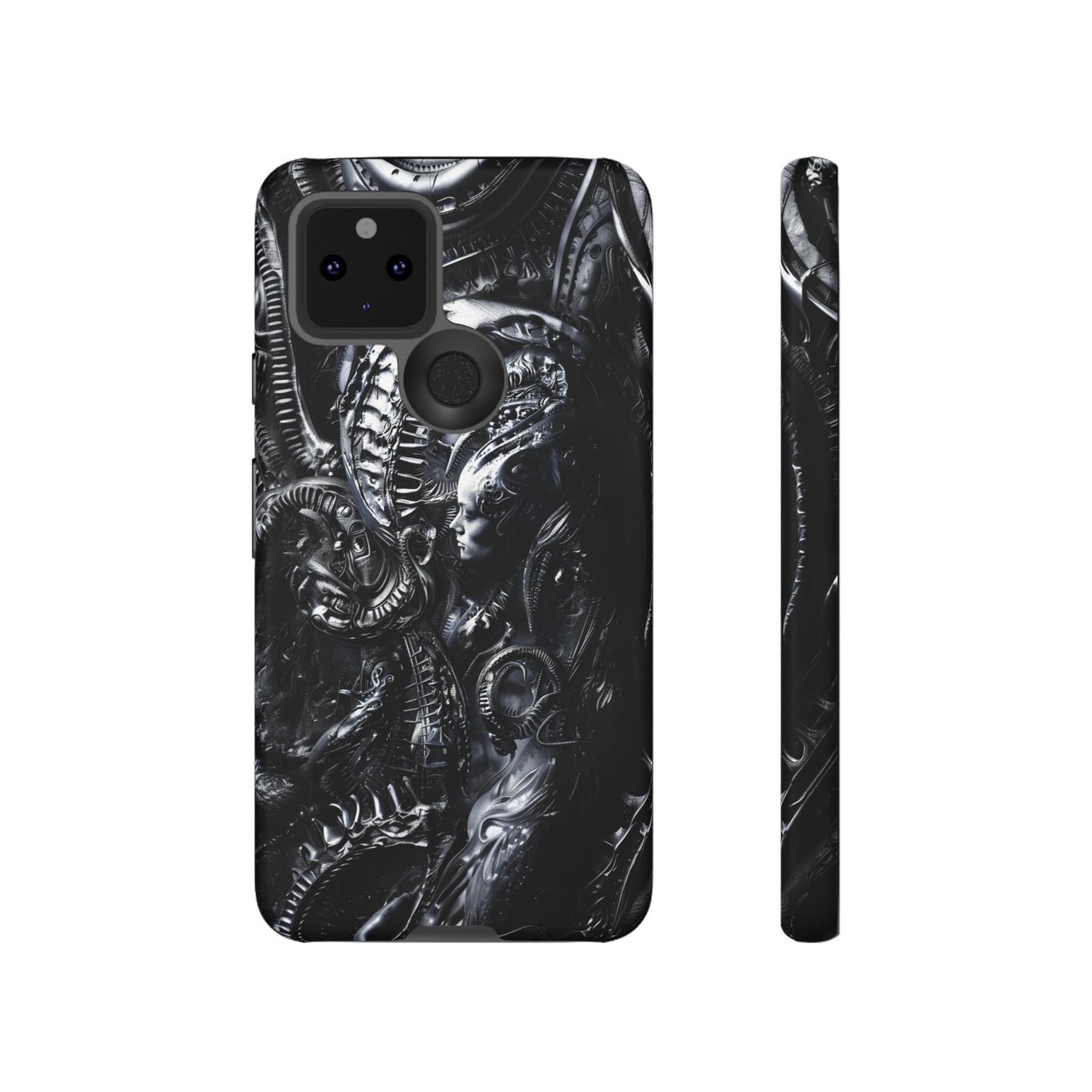 Biomechanical Transhumanism Phone Case – Alien Horror Design for iPhone and Samsung Galaxy Devices