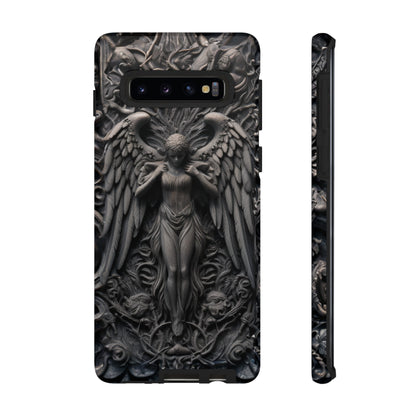 Grey Angel Phone Case – Gothic Marble Statue Design for iPhone, Samsung Galaxy, and Google Pixel Devices