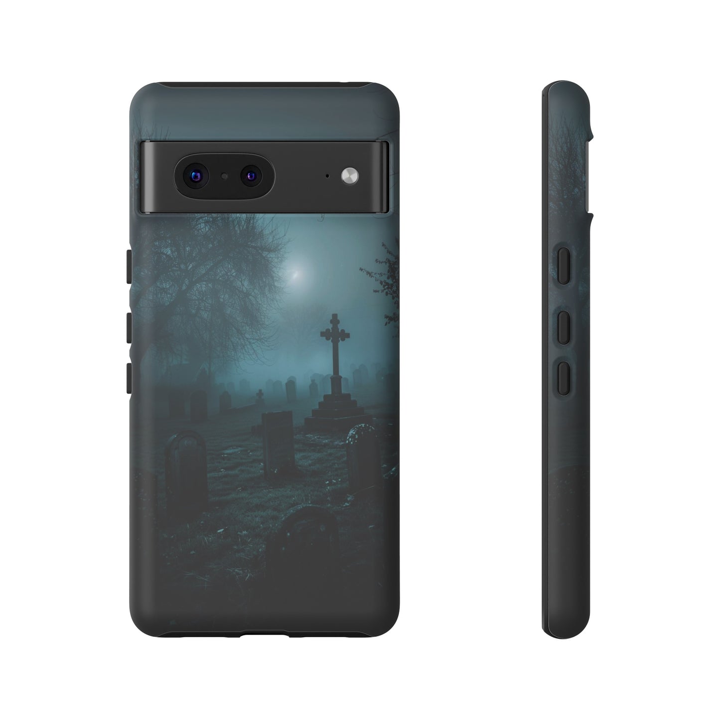 Graveyard at Night Phone Case – Eerie Cemetery Design for iPhone, Samsung Galaxy, and Google Pixel Devices