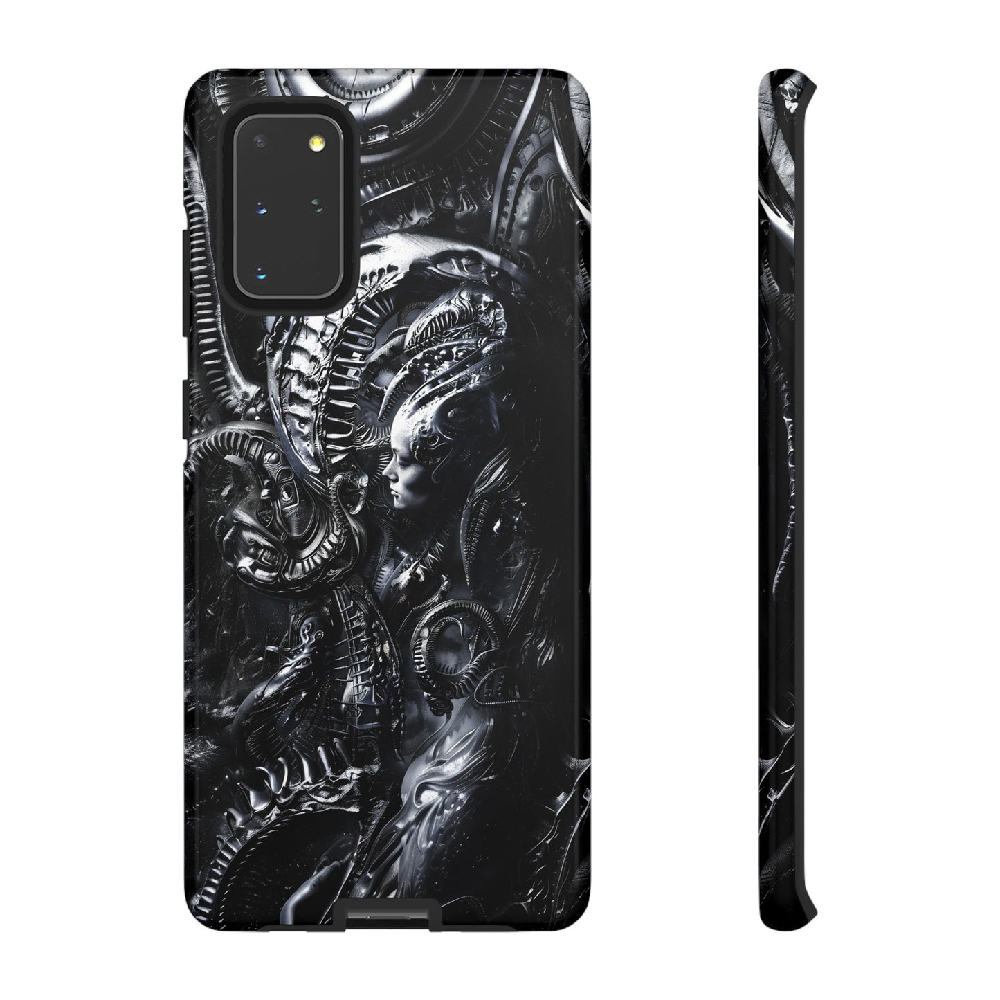 Biomechanical Transhumanism Phone Case – Alien Horror Design for iPhone and Samsung Galaxy Devices