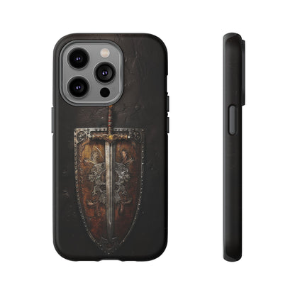 Medieval Sword and Shield Phone Case - For iPhone, Samsung Galaxy, and Google Pixel Devices