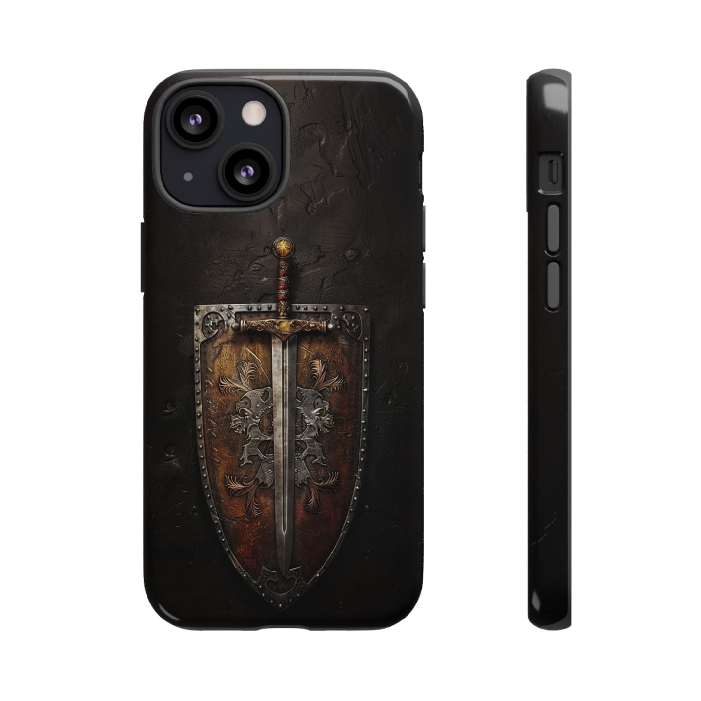 Medieval Sword and Shield Phone Case - For iPhone, Samsung Galaxy, and Google Pixel Devices