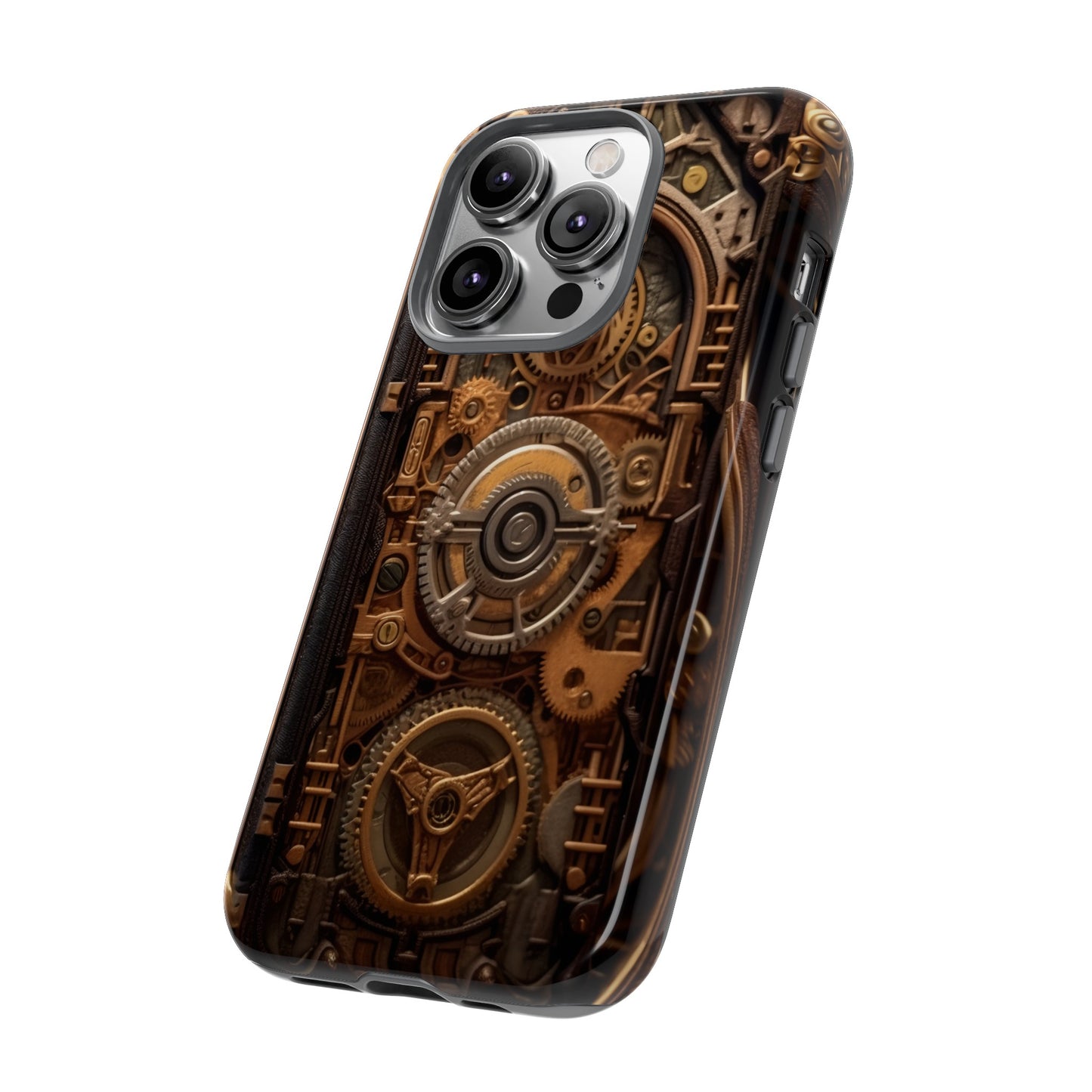 Gearworks Tough Phone Case – Steampunk Clockwork Design for iPhone, Samsung Galaxy, and Google Pixel Devices