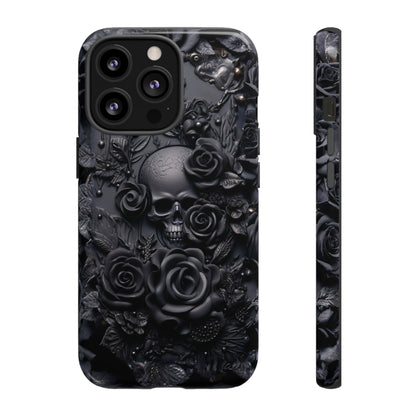 Gothic Black Roses Tough Phone Case – Elegant Dark Floral Design for iPhone, Samsung Galaxy, and Google Pixel Devices