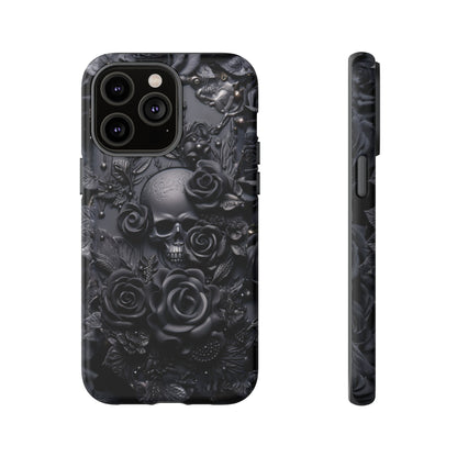 Gothic Black Roses Tough Phone Case – Elegant Dark Floral Design for iPhone, Samsung Galaxy, and Google Pixel Devices