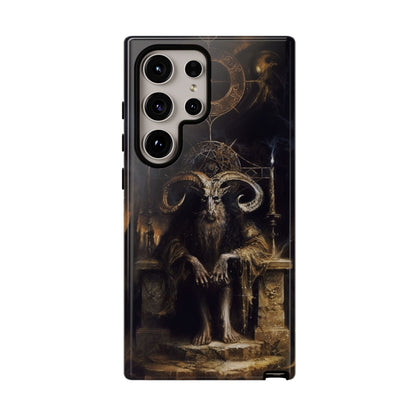 Dark Gothic Goat Demon Phone Case - Occult Horned Beast Art Design