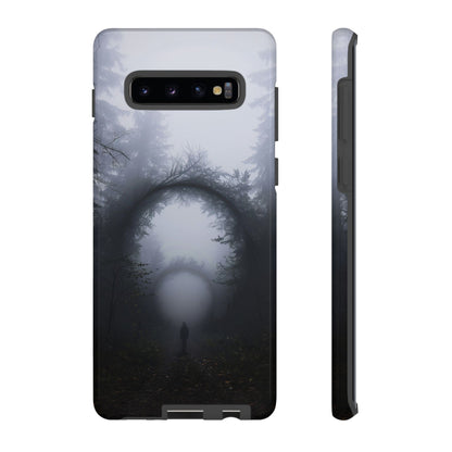 Mystical Forest Portal Phone Case - Atmospheric Foggy Path with Enchanted Tunnel For iPhone, Samsung Galaxy, and Google Pixel Devices.