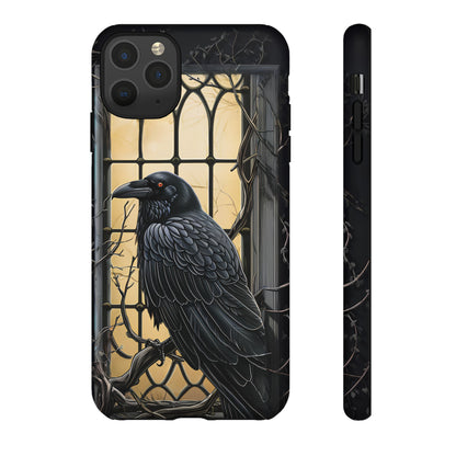 The Raven Phone Case – Edgar Allan Poe Inspired Gothic Design for iPhone, Samsung Galaxy, and Google Pixel Devices