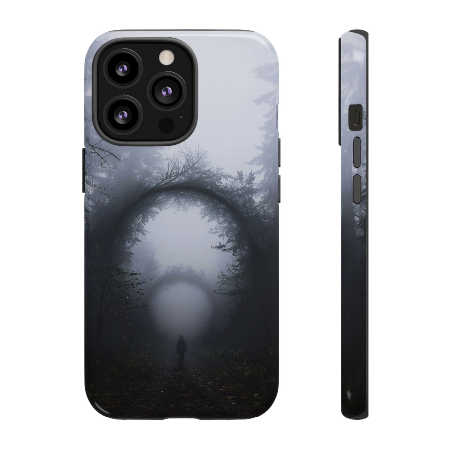 Mystical Forest Portal Phone Case - Atmospheric Foggy Path with Enchanted Tunnel For iPhone, Samsung Galaxy, and Google Pixel Devices.