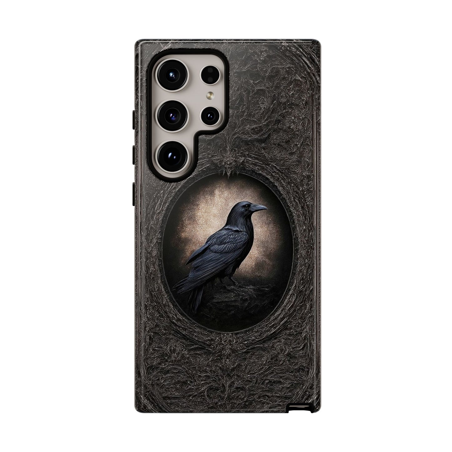Gothic Raven Phone Case - Mysterious Dark Bird Design