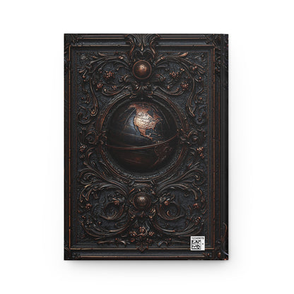 Ornate Gothic Globe Notebook - Vintage-Inspired World Map Journal