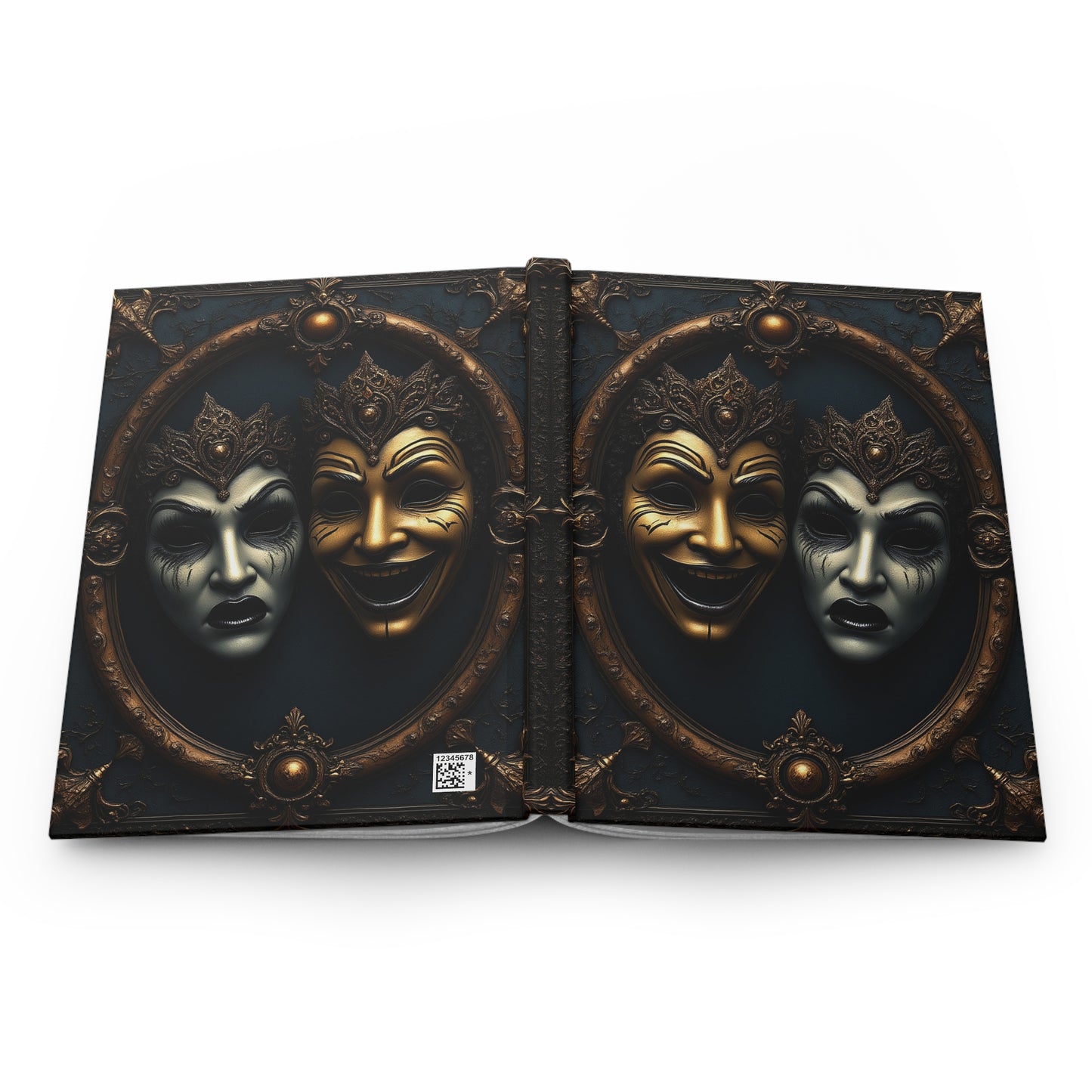 Theatrical Masks Hardcover Journal - Embrace Comedy and Tragedy