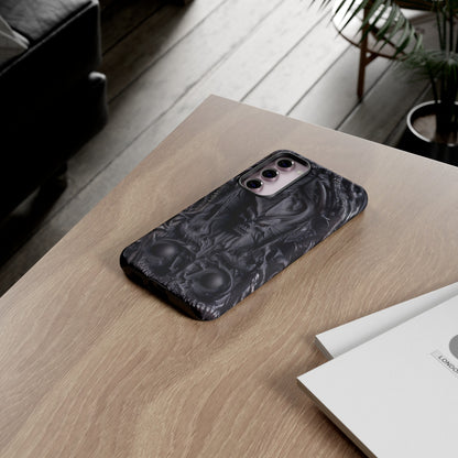 Black Demon Phone Case – Horned Hell Horror Design for iPhone, Samsung Galaxy, and Google Pixel Devices