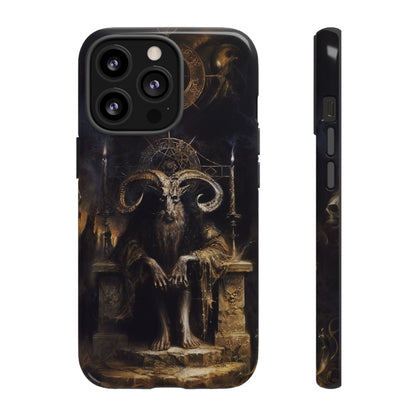 Dark Gothic Goat Demon Phone Case - Occult Horned Beast Art Design