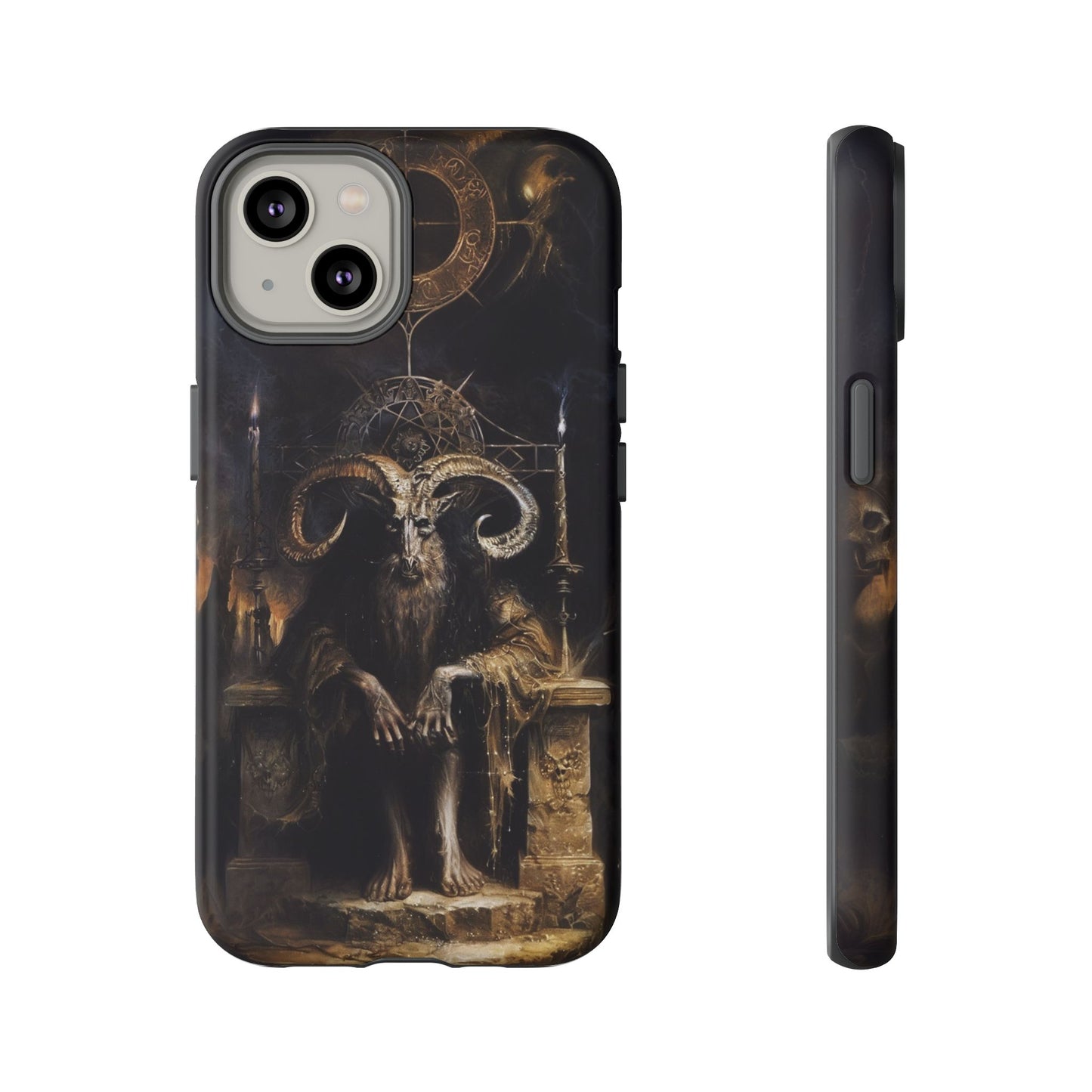 Dark Gothic Goat Demon Phone Case - Occult Horned Beast Art Design