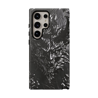 Silver Devil Phone Case – Gothic Demon Design for iPhone, Samsung Galaxy, and Google Pixel Devices