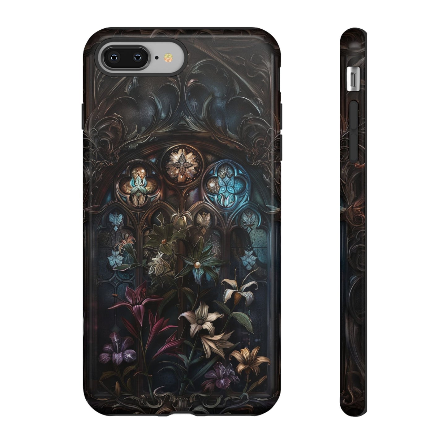 Elegant Gothic Flower Art Phone Case - Intricate Floral Design for iPhone, Samsung Galaxy, and Google Pixel Devices