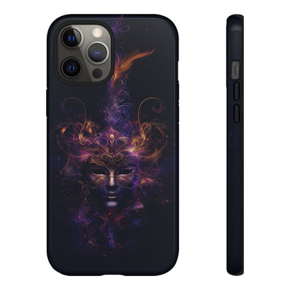 Elegant Masquerade Mask Phone Case for iPhone, Samsung Galaxy, and Google Pixel Devices - Mystical Design