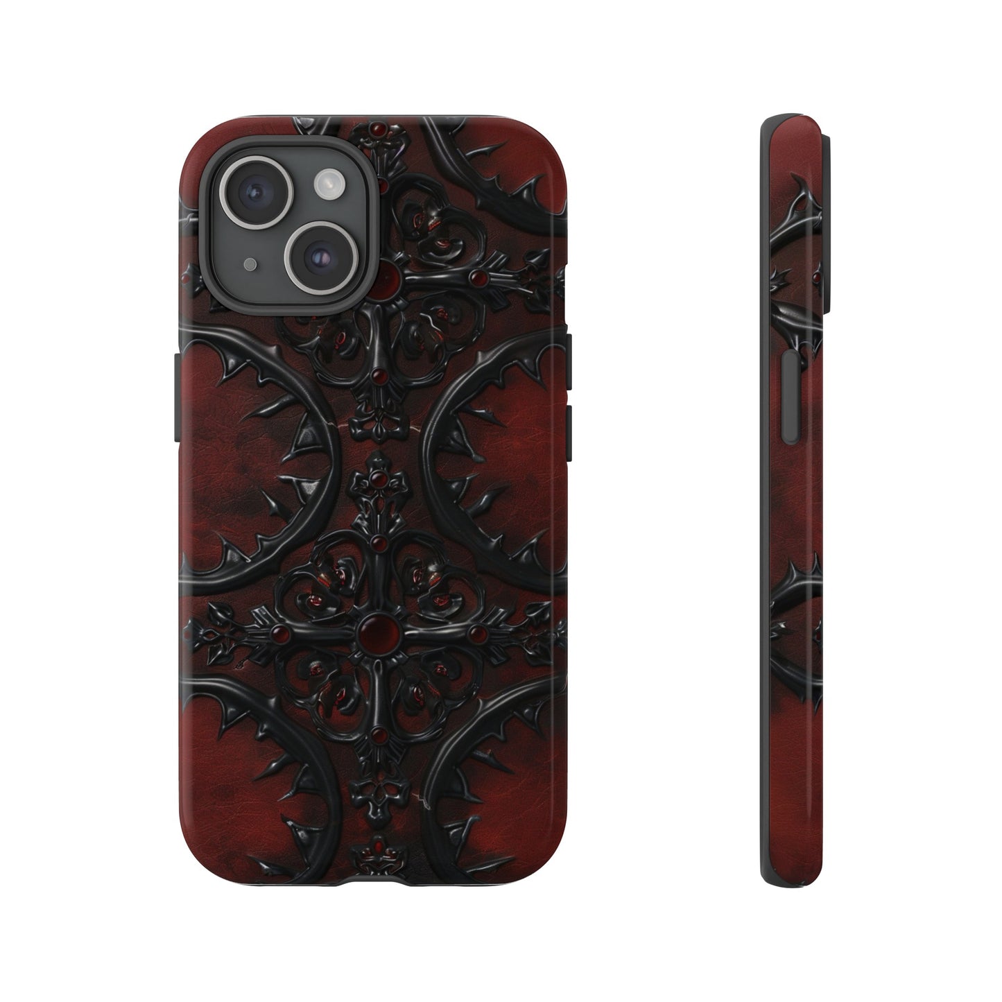 Vampiric Leather Phone Case for iPhone, Samsung Galaxy, and Google Pixel Devices - Gothic Ornate Design