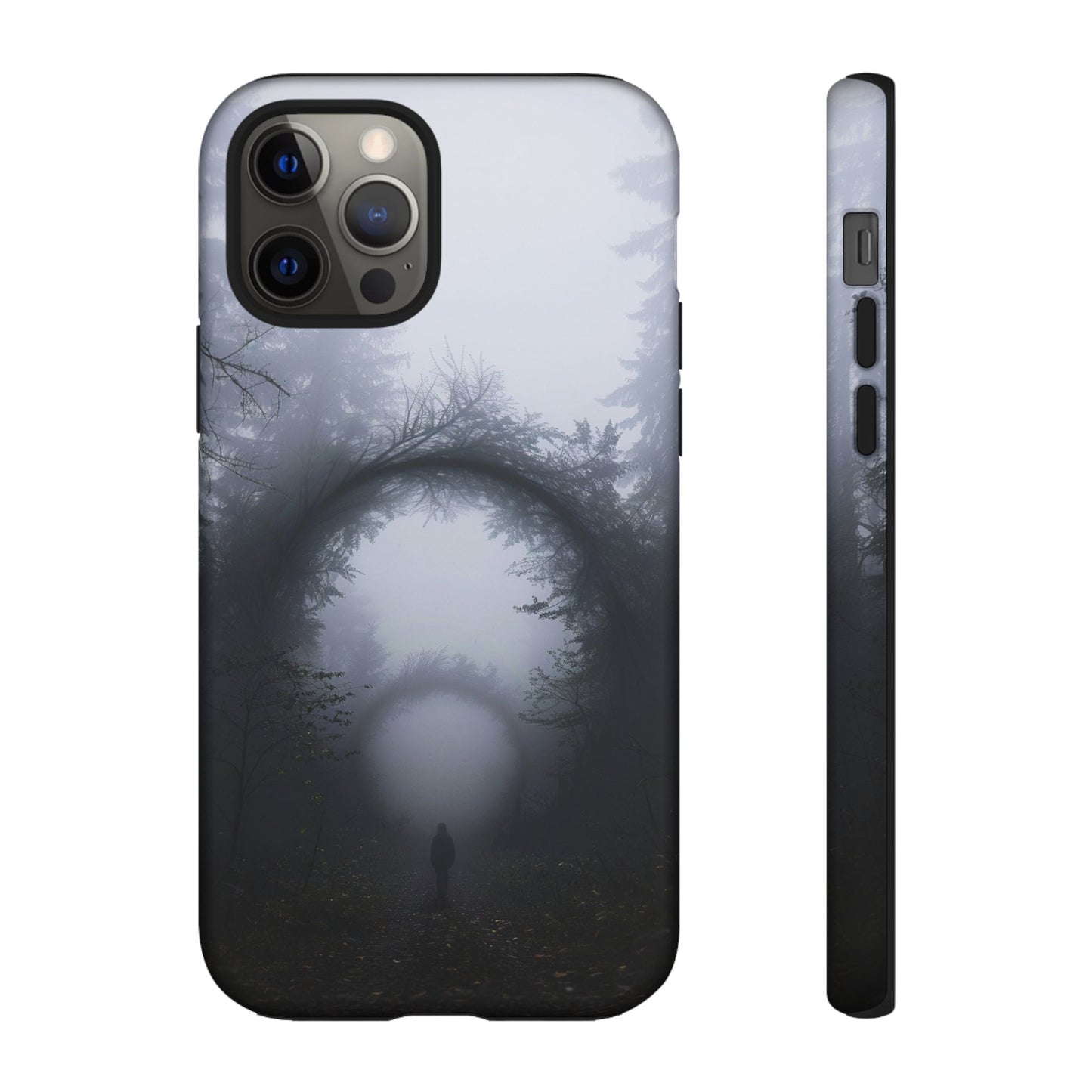 Mystical Forest Portal Phone Case - Atmospheric Foggy Path with Enchanted Tunnel For iPhone, Samsung Galaxy, and Google Pixel Devices.