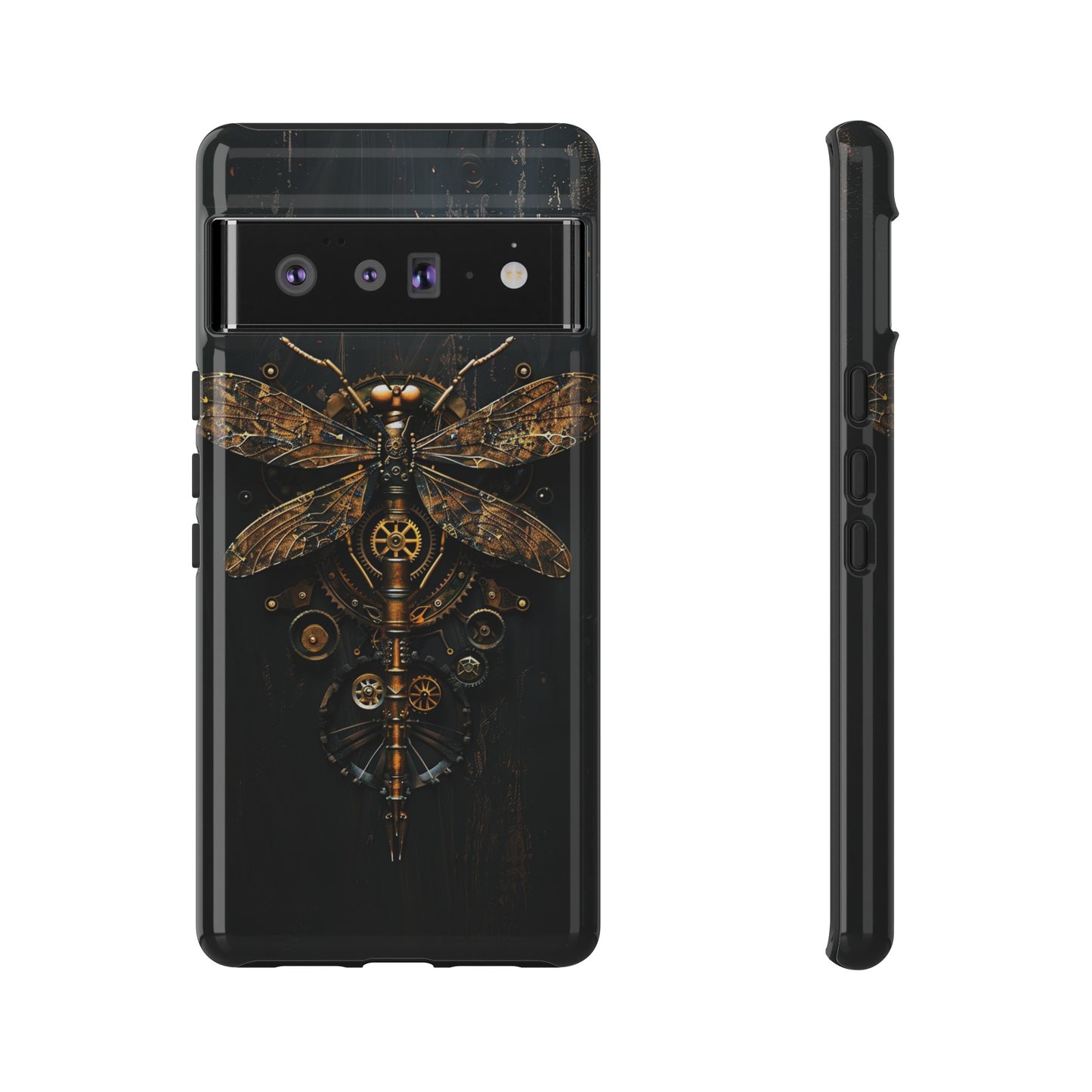 Steampunk Dragonfly Phone Case - Intricate Gear Design for iPhone, Samsung Galaxy, Google Pixel Devices