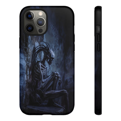 Gothic Alien Skeleton iPhone Case - Sci-Fi Horror Design